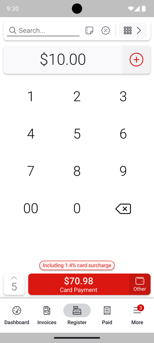 Register keypad